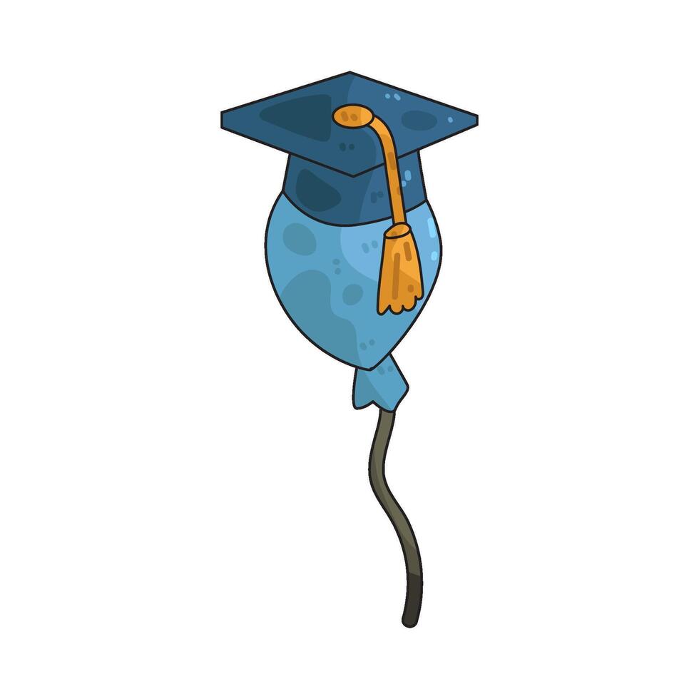 balloon wearing graduation hat vector