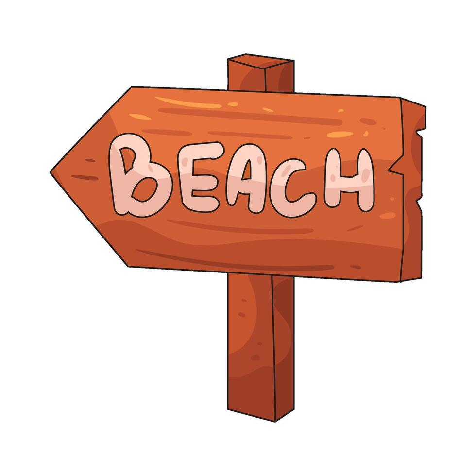 wooden beach sign vector