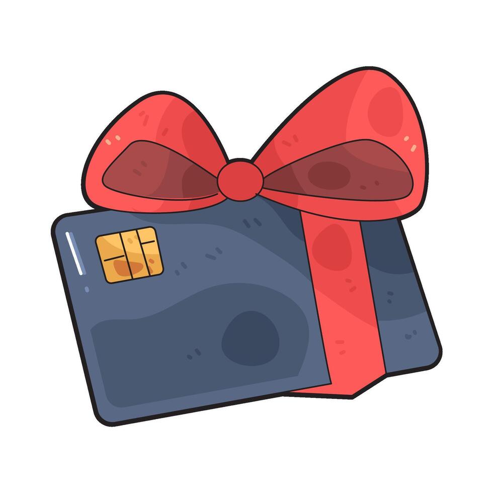 Illustration of Gift Card with red ribbon vector