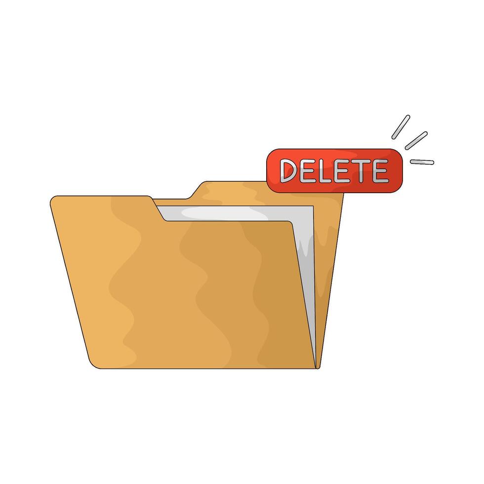 illustration of a delete folder vector