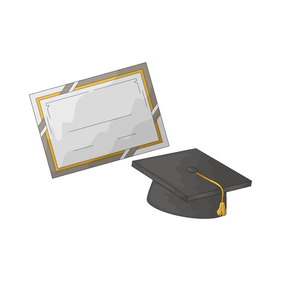 certificate and graduation cap vector
