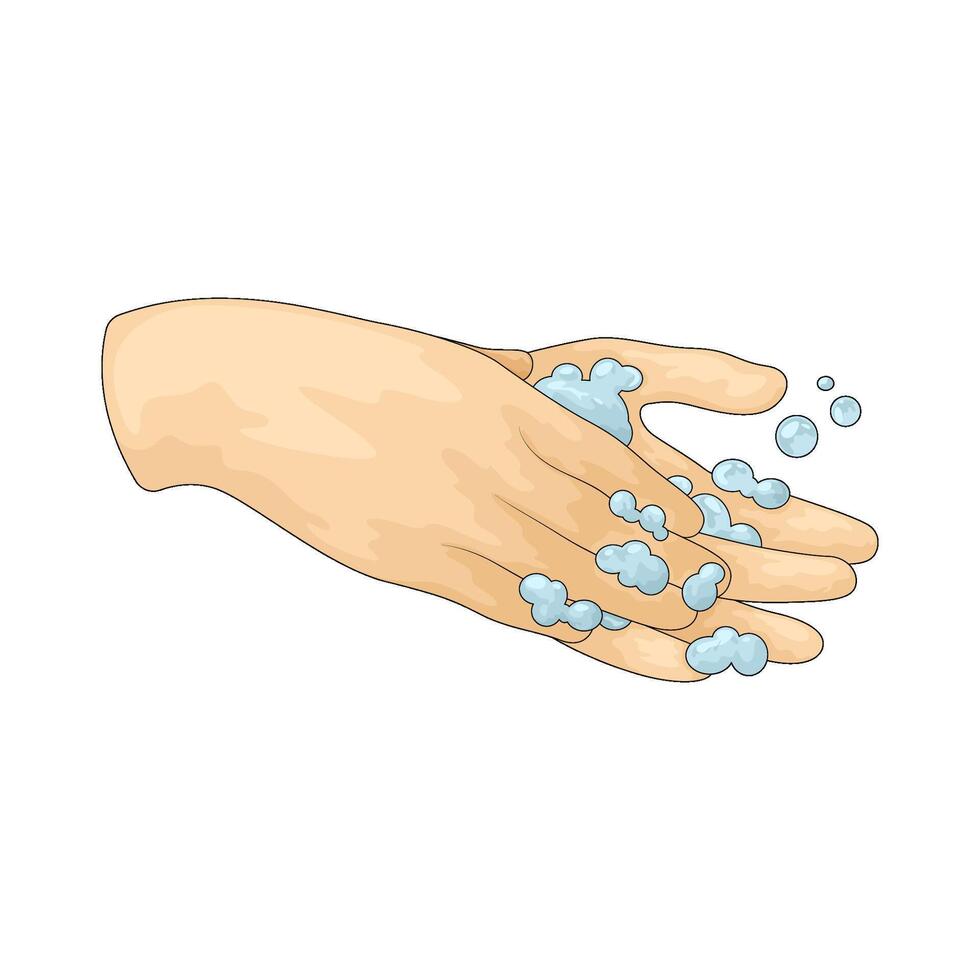 Illustration of Washing hands with soap vector