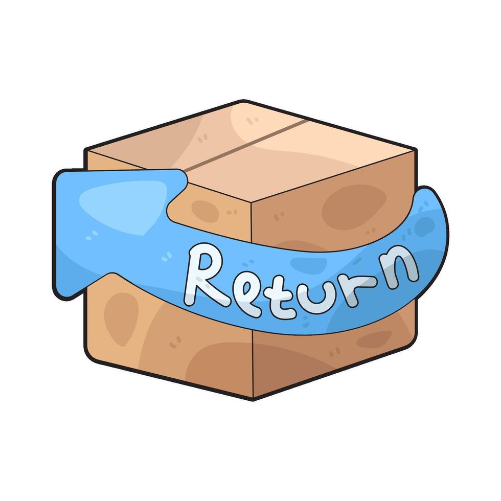 Illustration of a return shipping box vector