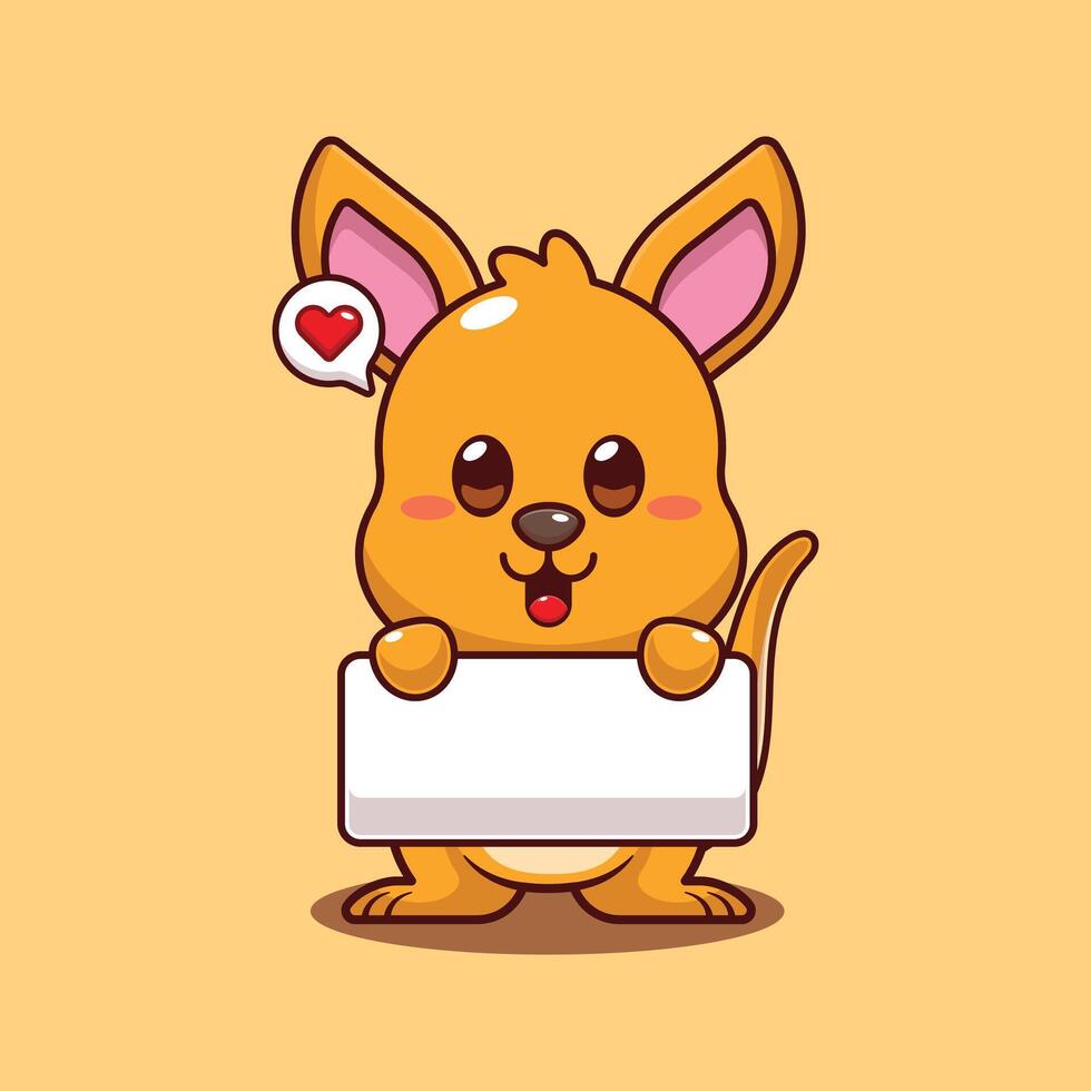 Cute character with a blank sign vector