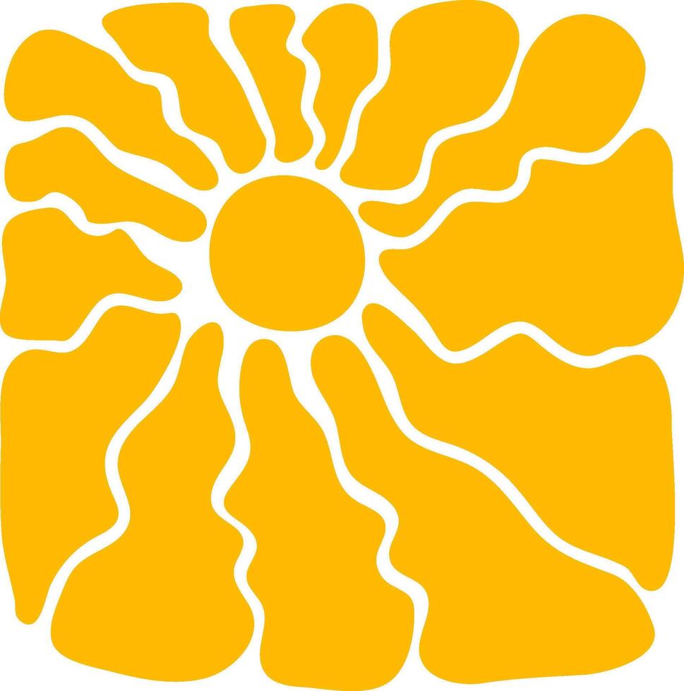 sunburst abstract shapes fluid hand drawn organic shapes sun yellow vector