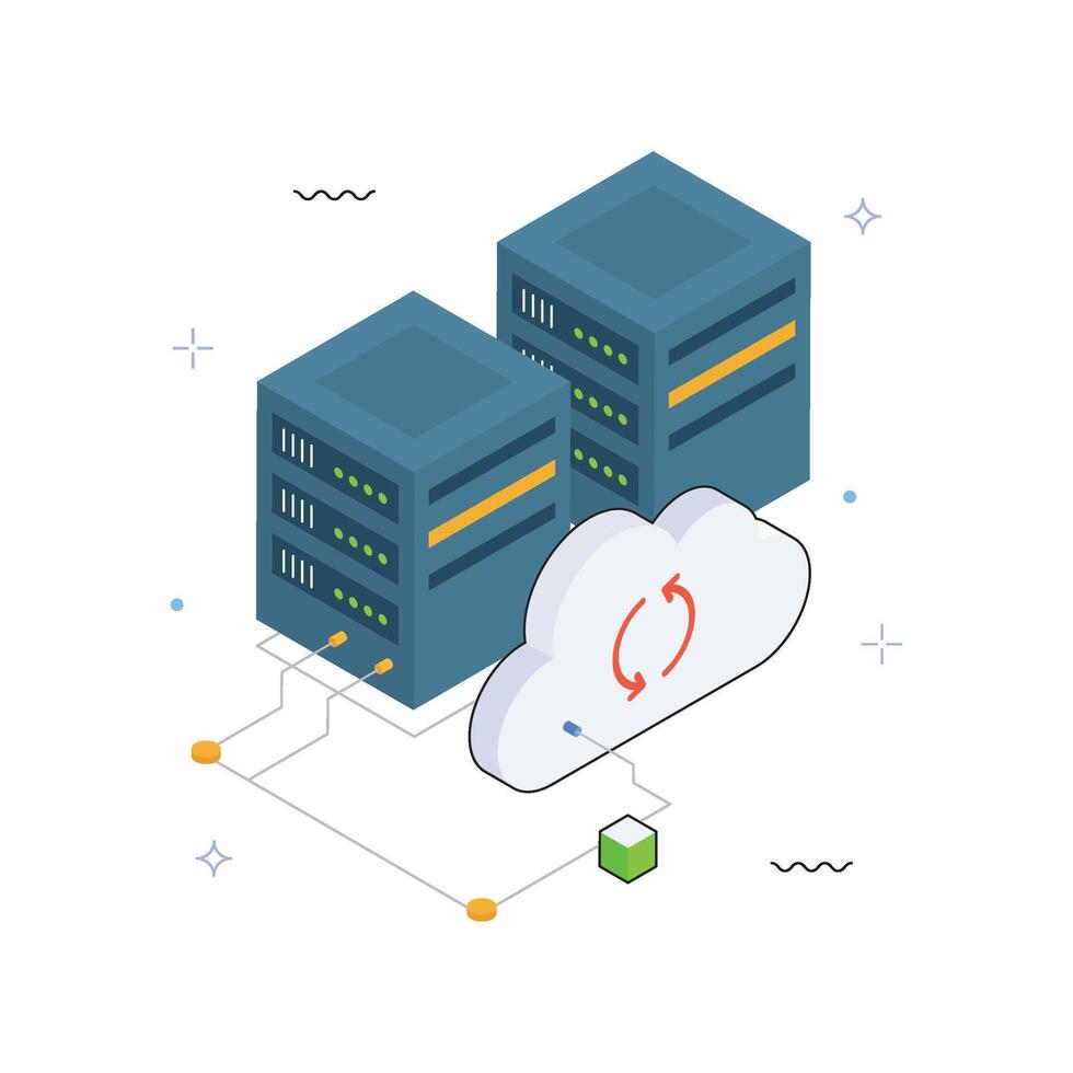 Cloud and server illustration vector