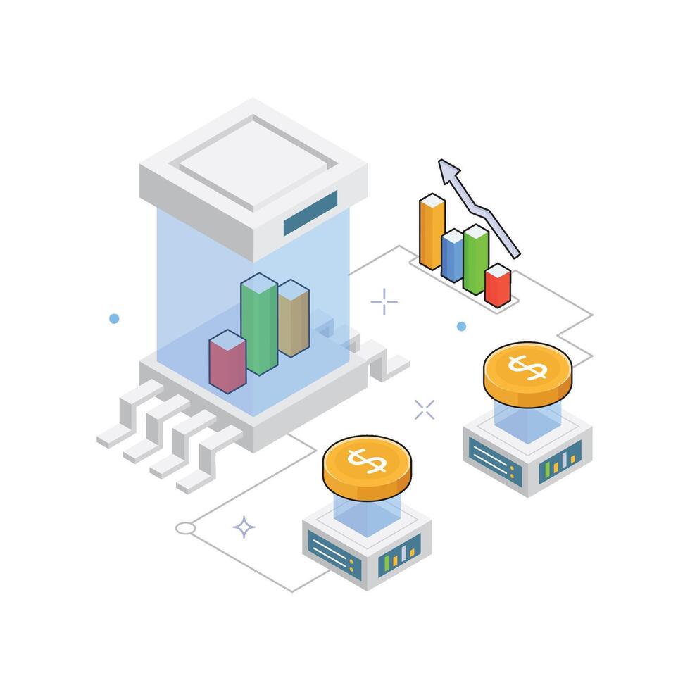 Performance Tracking isometric Illustration. EPS 10 file vector