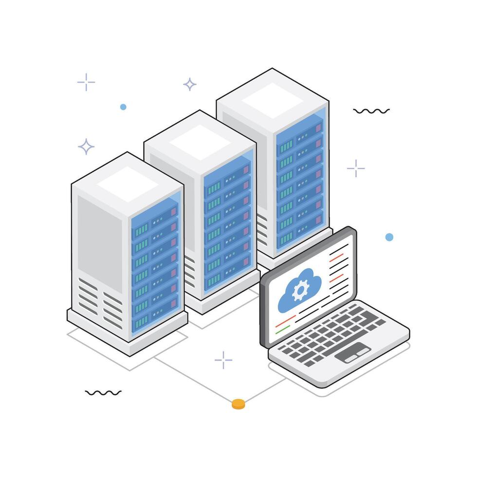 Data Transfer from Cloud to Mobile Isometric Illustration. EPS 10 File vector