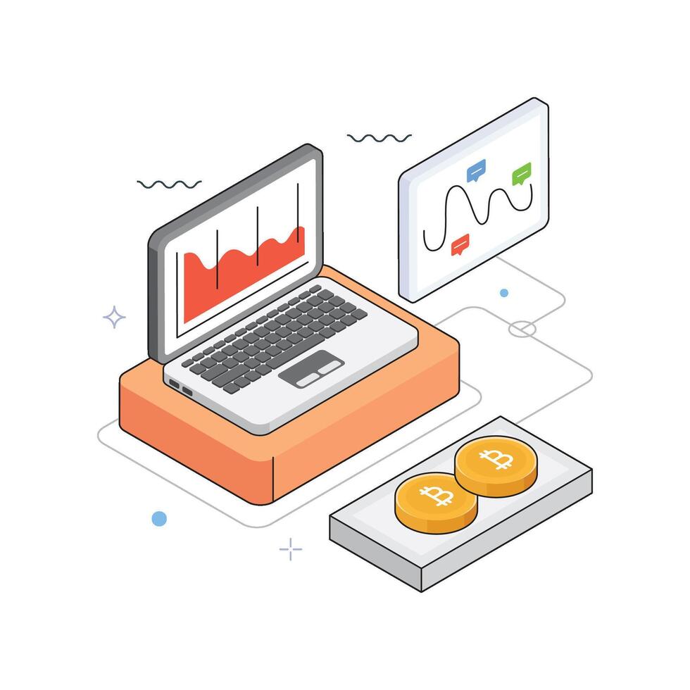 Revenue Growth Isometric Illustration. EPS 10 file vector