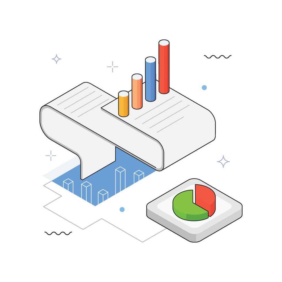 Data Analysis isometric Illustration. EPS 10 file vector