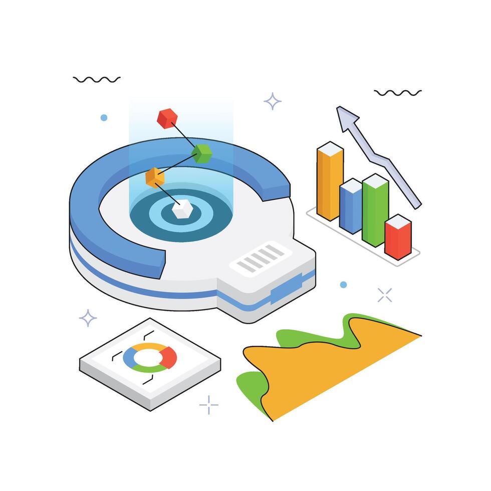 Earnings Report isometric Illustration. EPS 10 file vector