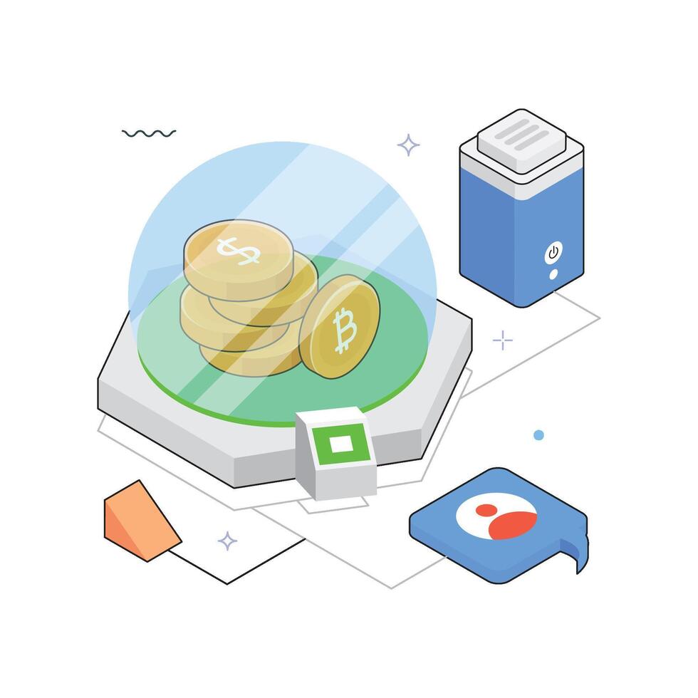 Business Investment Isometric Illustration. EPS 10 file vector