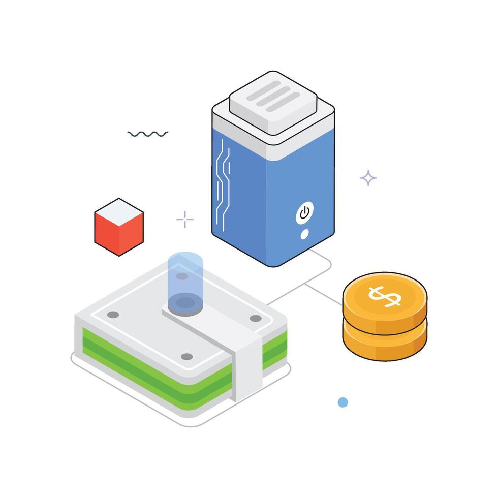 Secure Payment Isometric Illustration. EPS 10 file vector