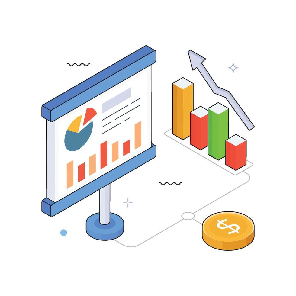 Marketing Presentation Isometric Illustration. EPS 10 file vector