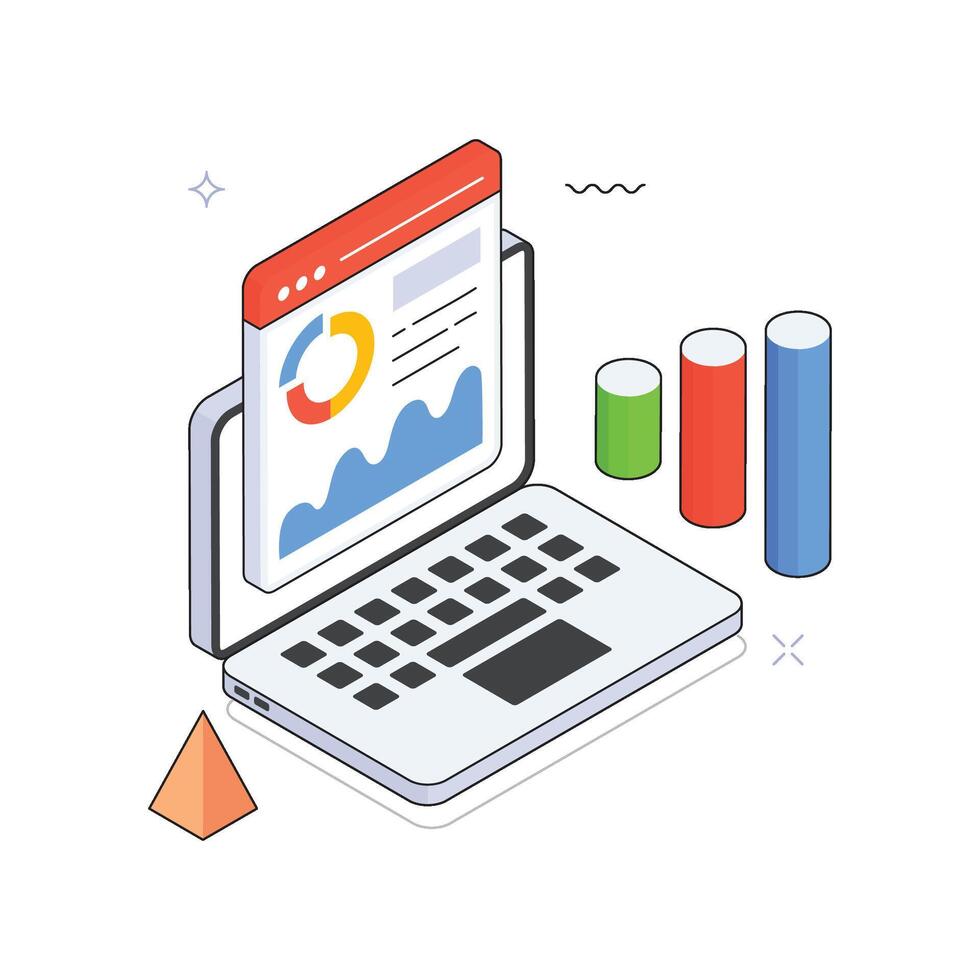 Business Growth Isometric Illustration. EPS 10 file vector