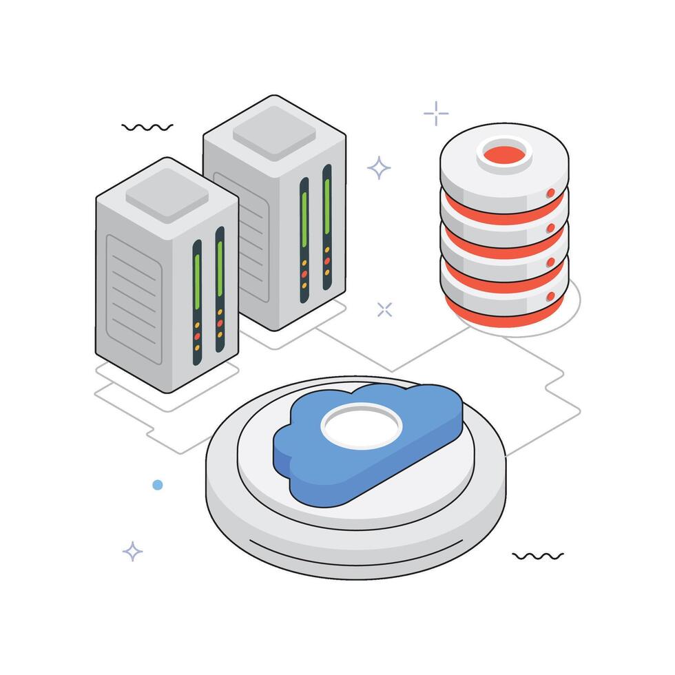 Cloud Network Connection Isometric Illustration. EPS 10 File c vector