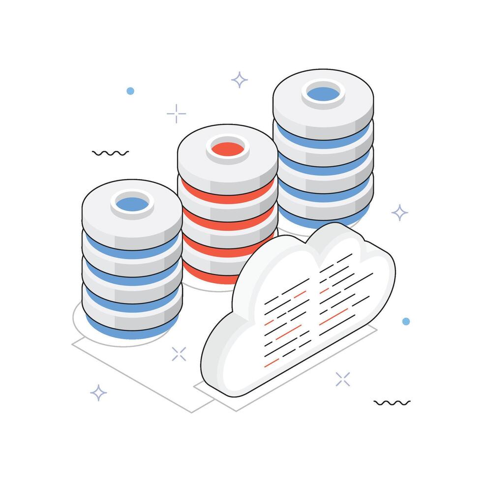 Cloud System Integration Isometric Illustration. EPS 10 File vector
