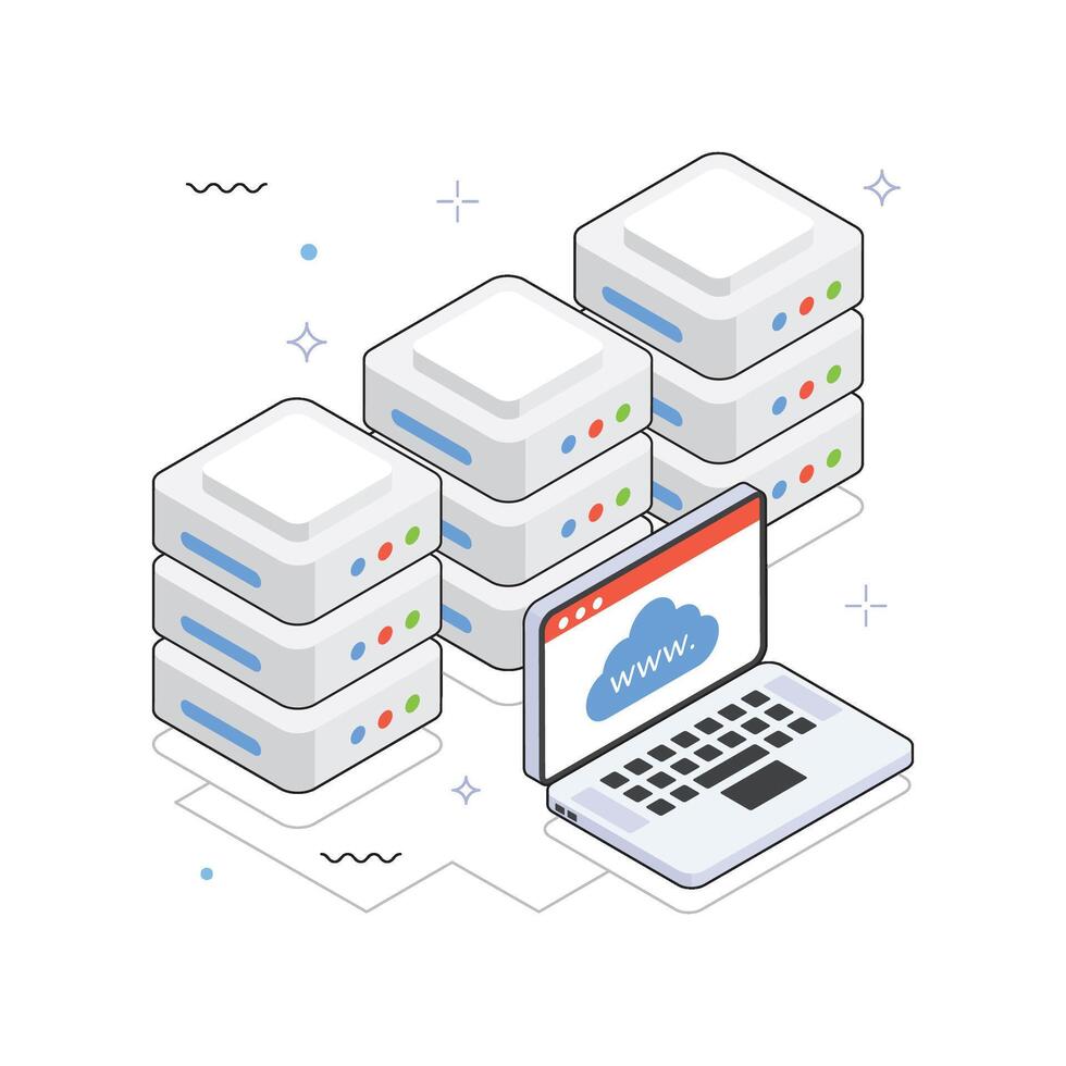 Web Hosting Isometric Illustration. EPS 10 File vector