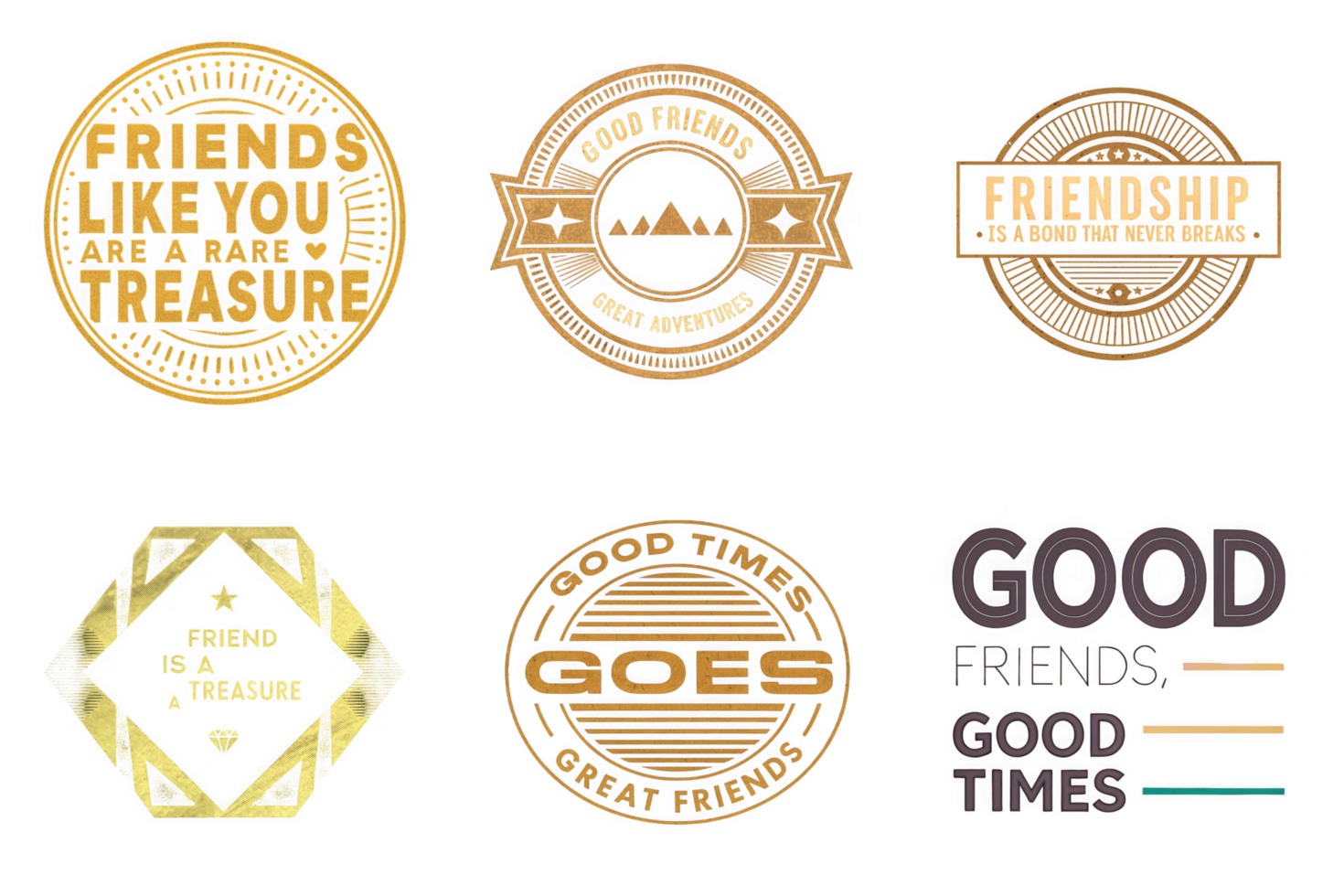 Friendship treasure adventure good times set isolated on a transparent background image png