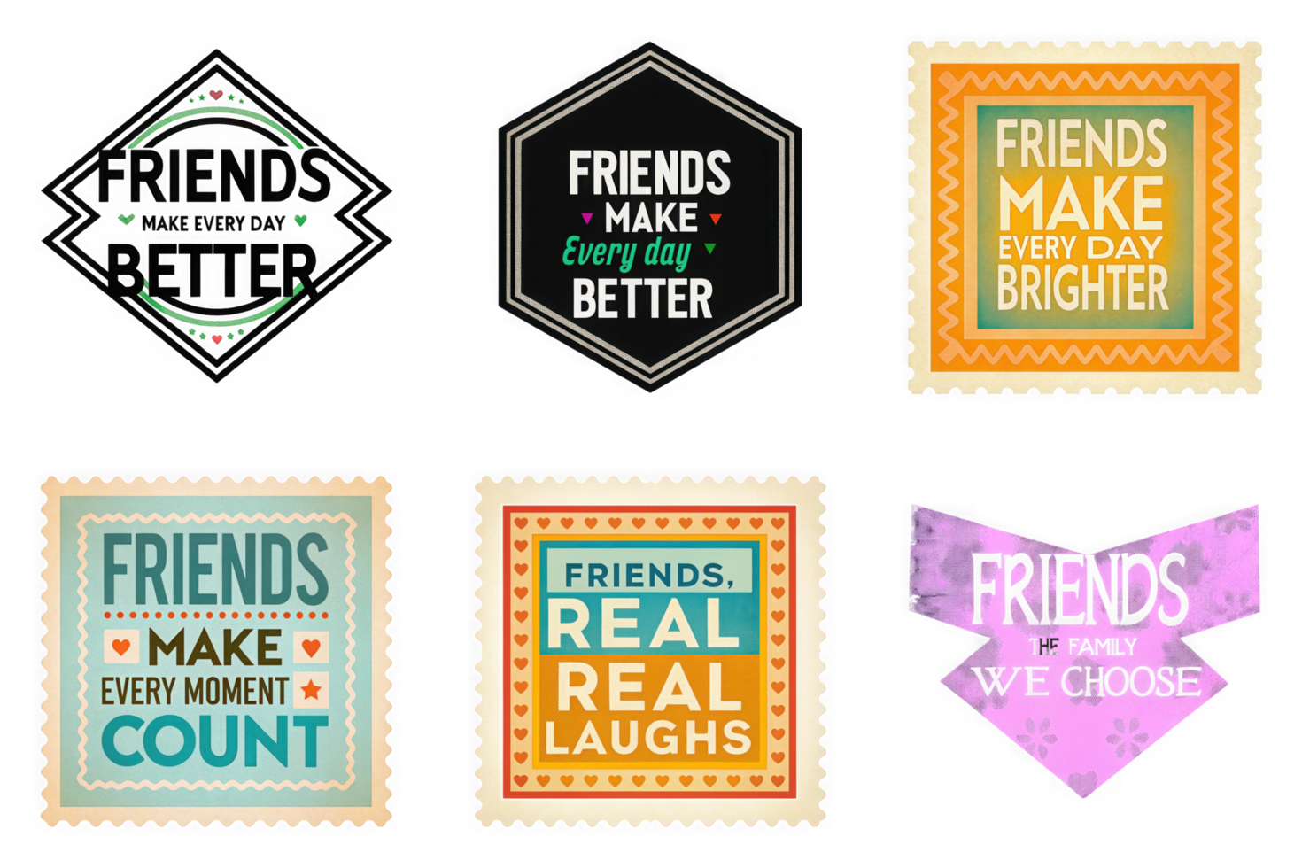 Friends make days better brighter moments count real laughs isolated on a transparent background image png