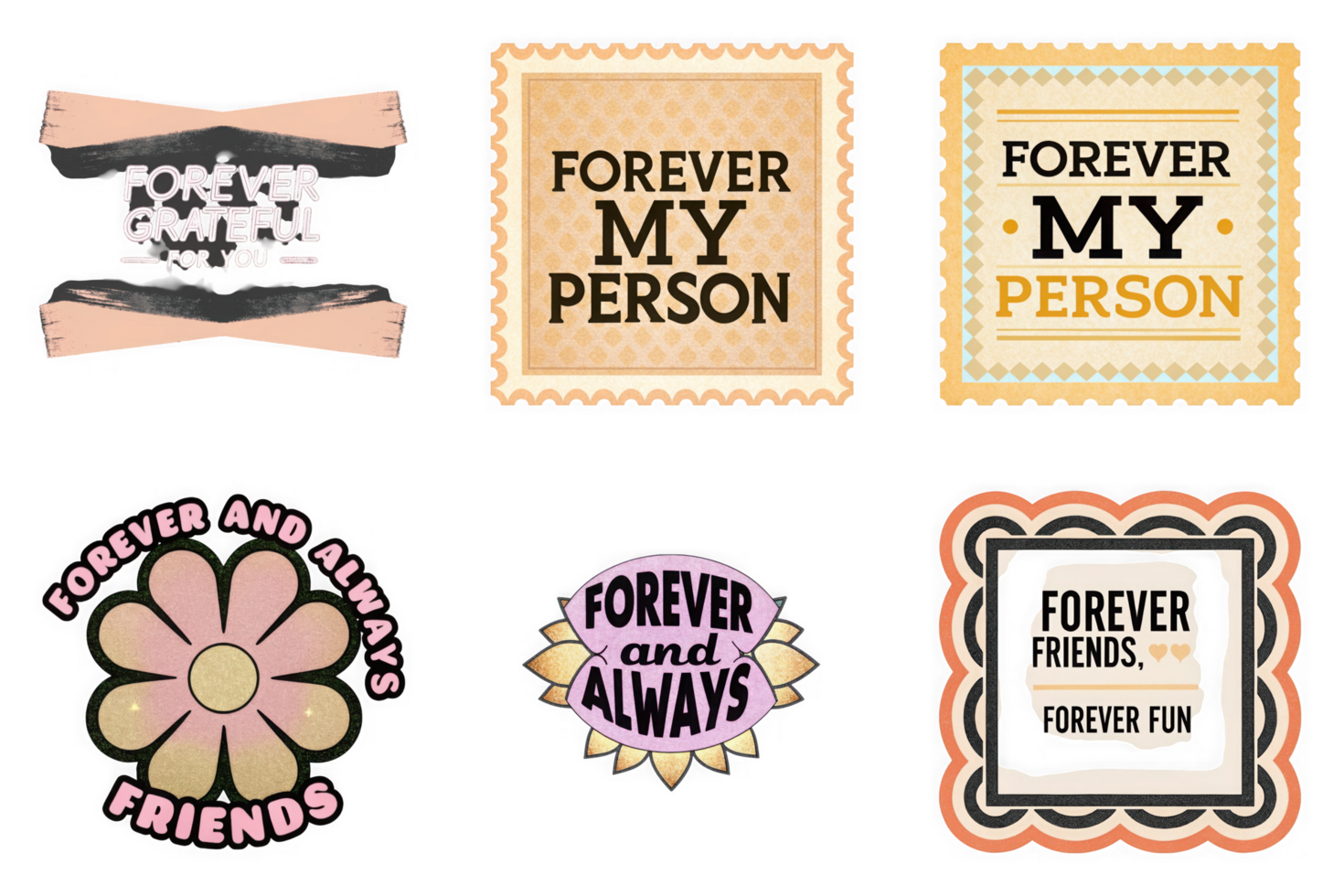 Forever grateful my person friends fun isolated on a transparent background image png