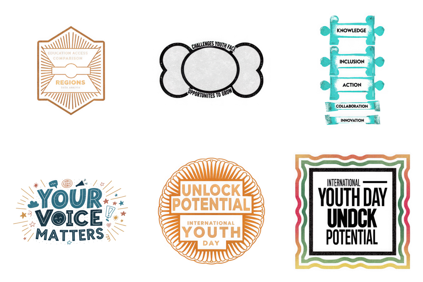 Youth empowerment graphics collection isolated on a transparent background potential voice png