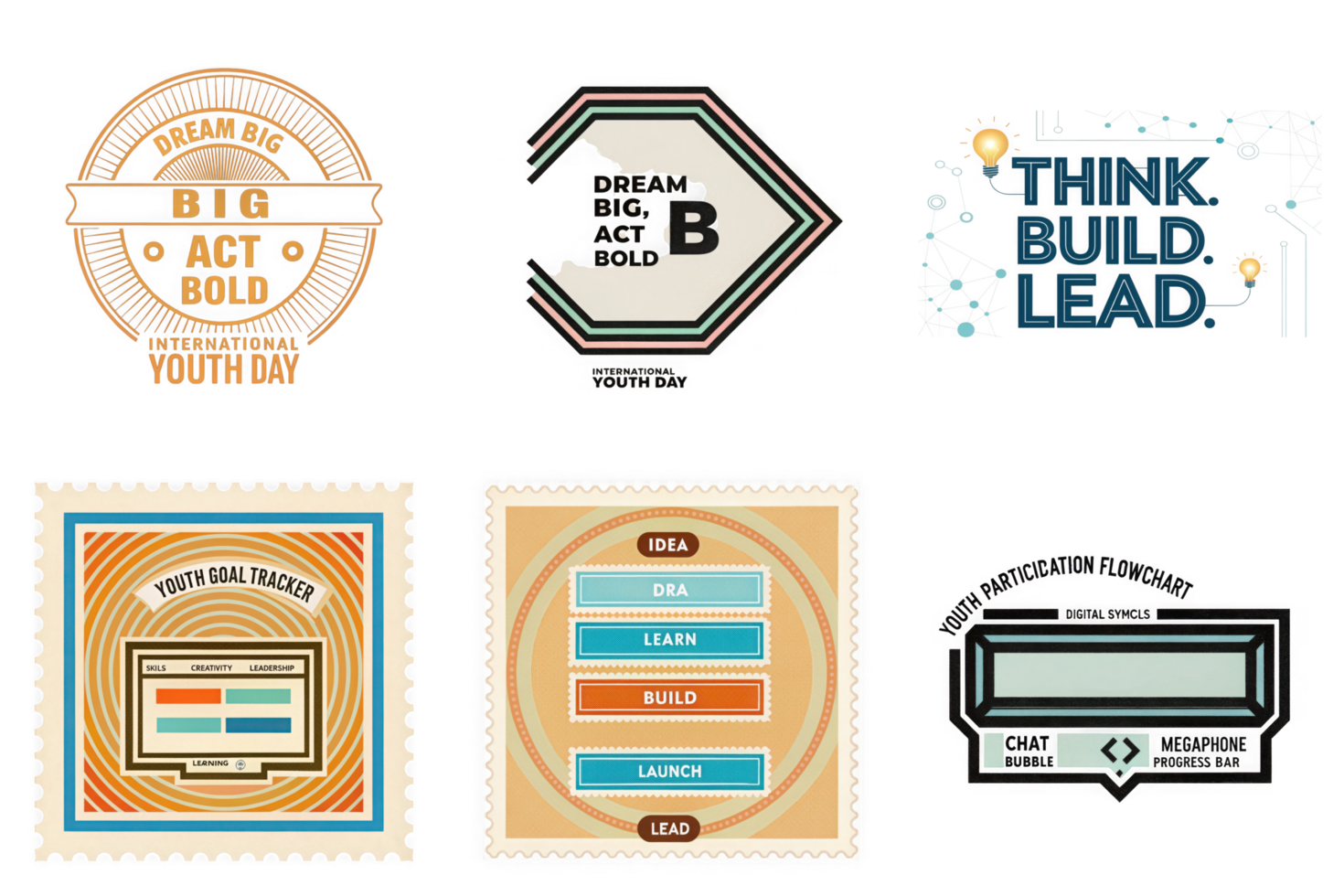 Youth focused motivational graphics and charts isolated on a transparent background inspiration goals png