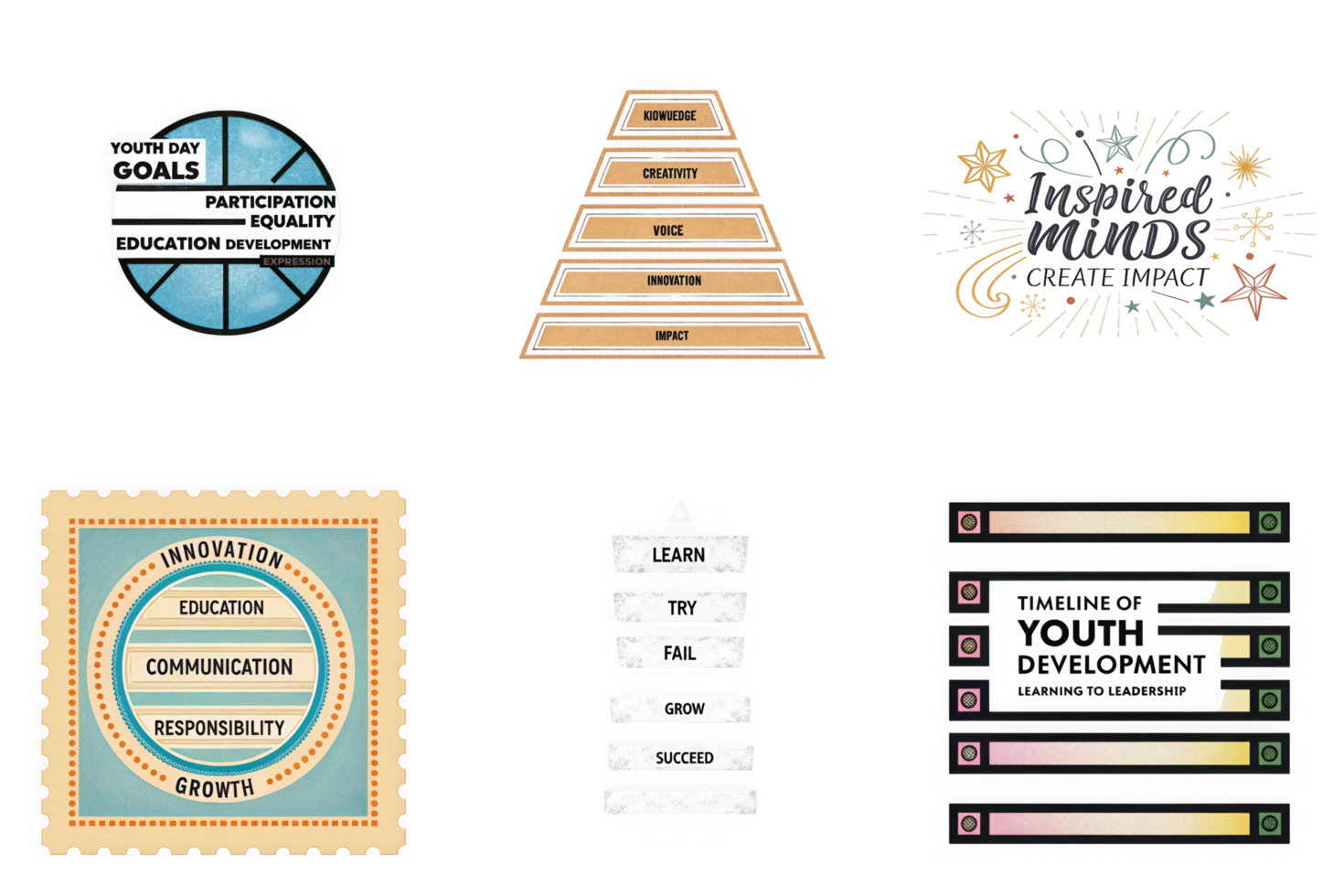 Youth development goals inspired minds learning timeline isolated on a transparent background participation png