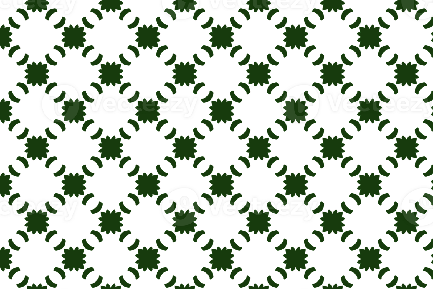 A bold black and white geometric pattern featuring radial floral motifs surrounded by crescent shapes in a dynamic diagonal grid. png