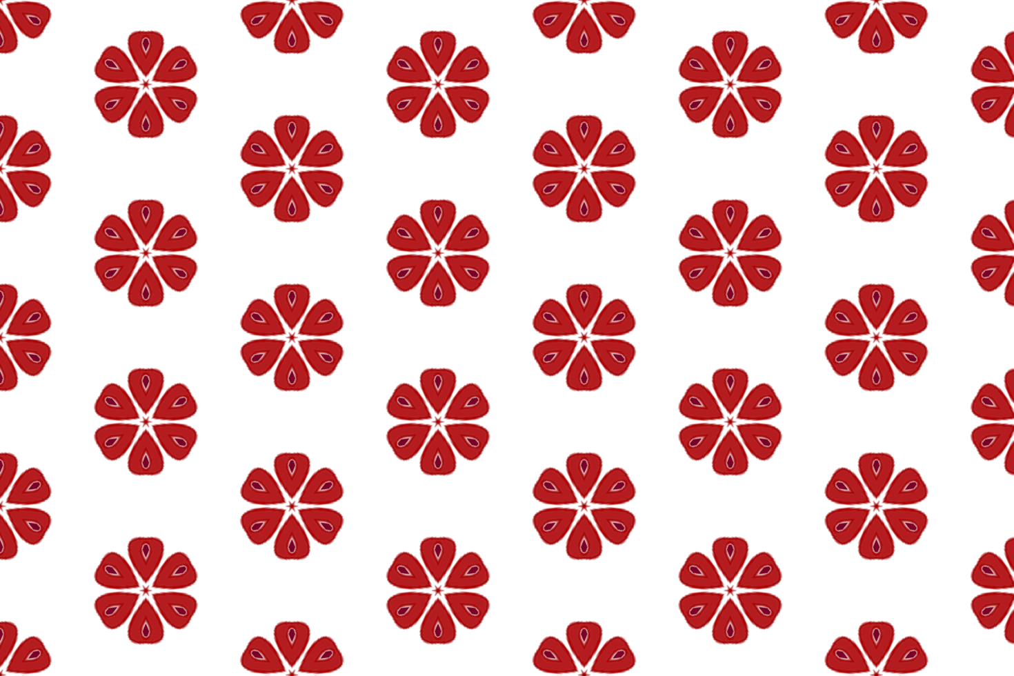Seamless red floral pattern and texture png