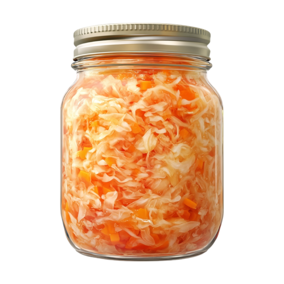a jar of sauerkraut on a transparent background png