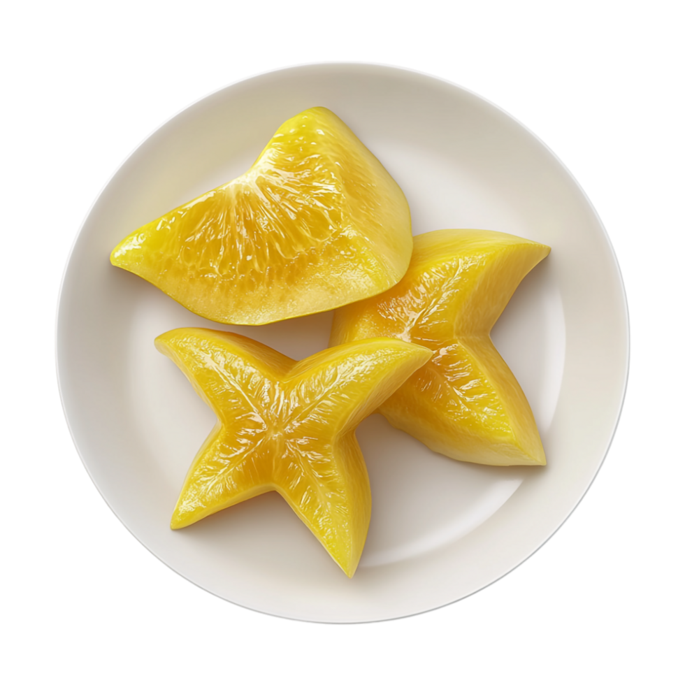 a plate with two pieces of fruit on it png