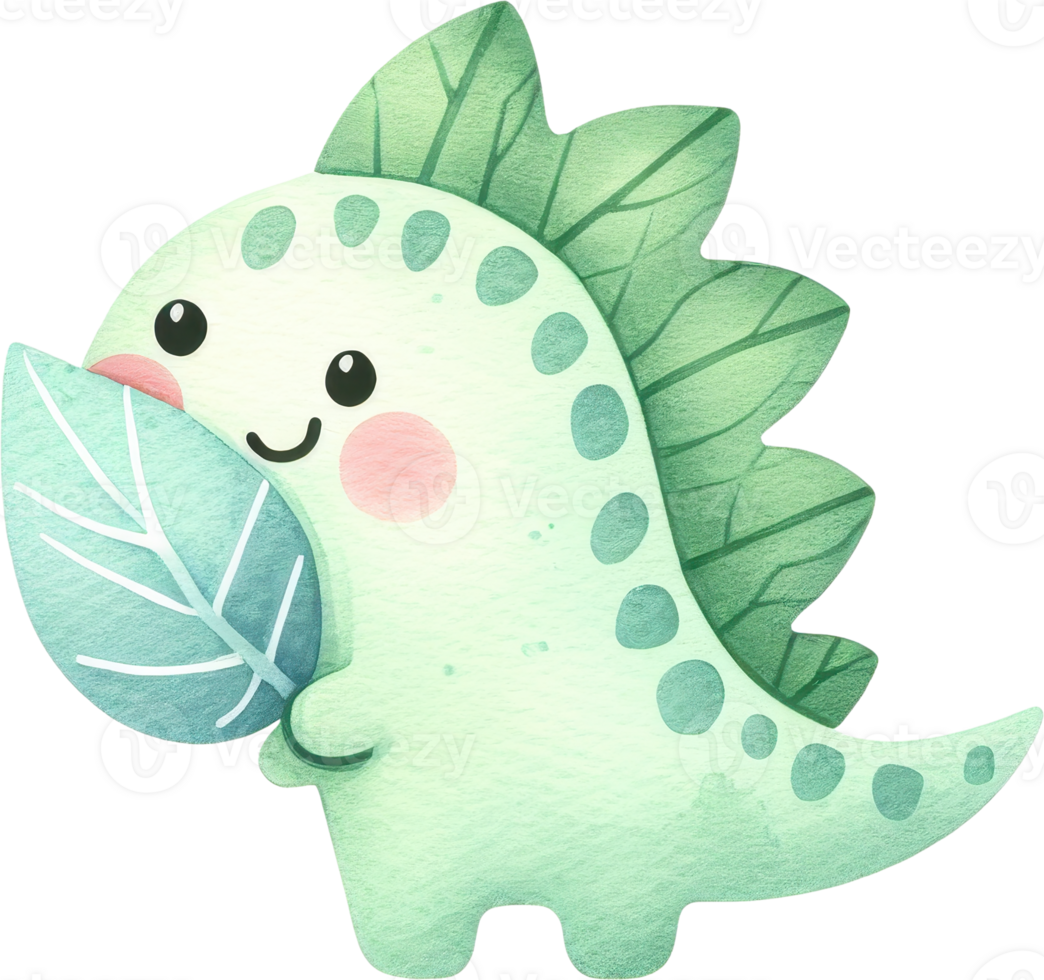 Adorable green dinosaur plush toy png