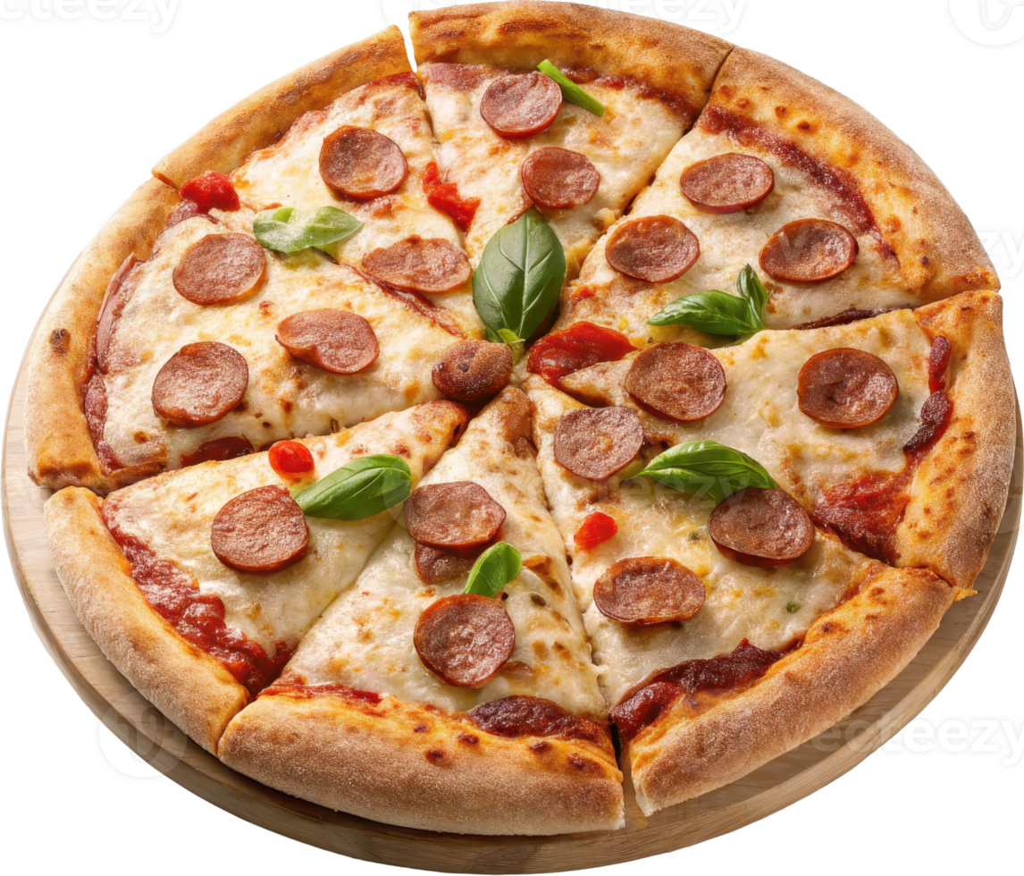 Sausage topped pizza slice on a white background png