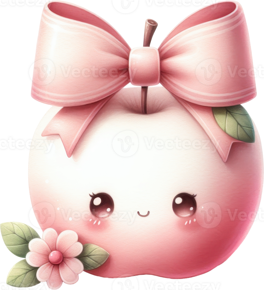 Whimsical pink bow ornament with floral accents png