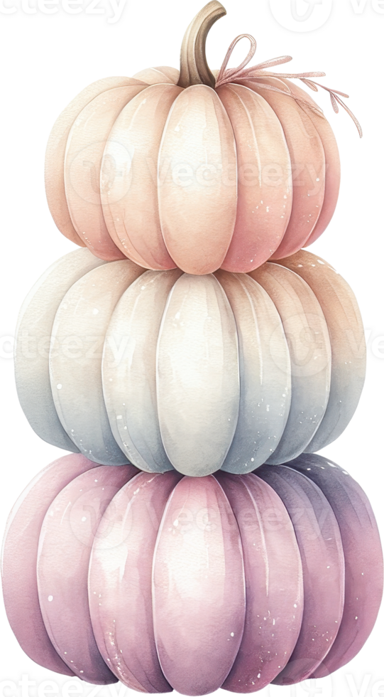 Coquette Stacked pastel pumpkins in an autumnal still life png