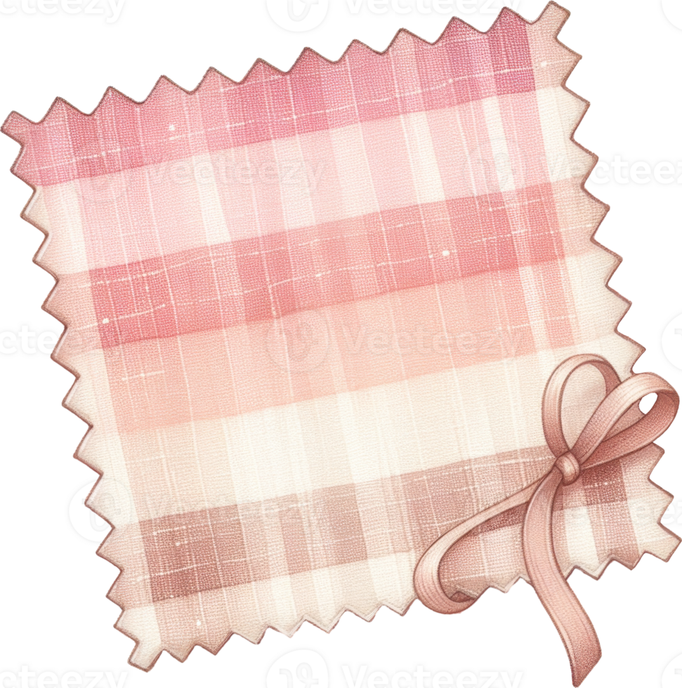 Coquette Soft and cozy autumn inspired plaid fabric with a ribbon bow png