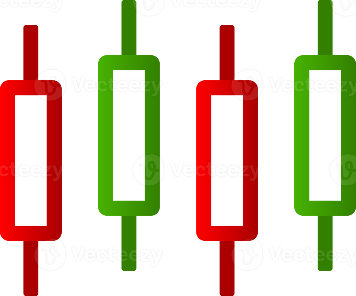 Red green line candlestick chart graph business png