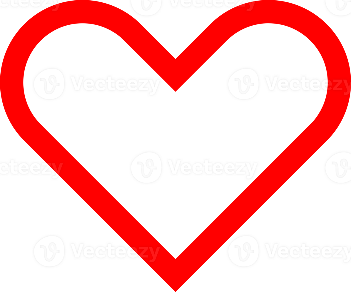 Line red heart png