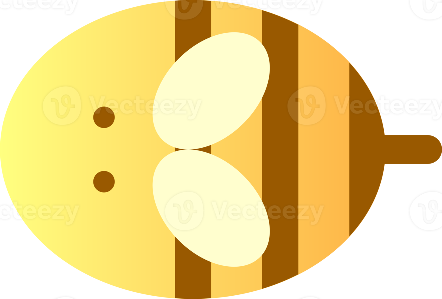 Cute fat yellow bee png