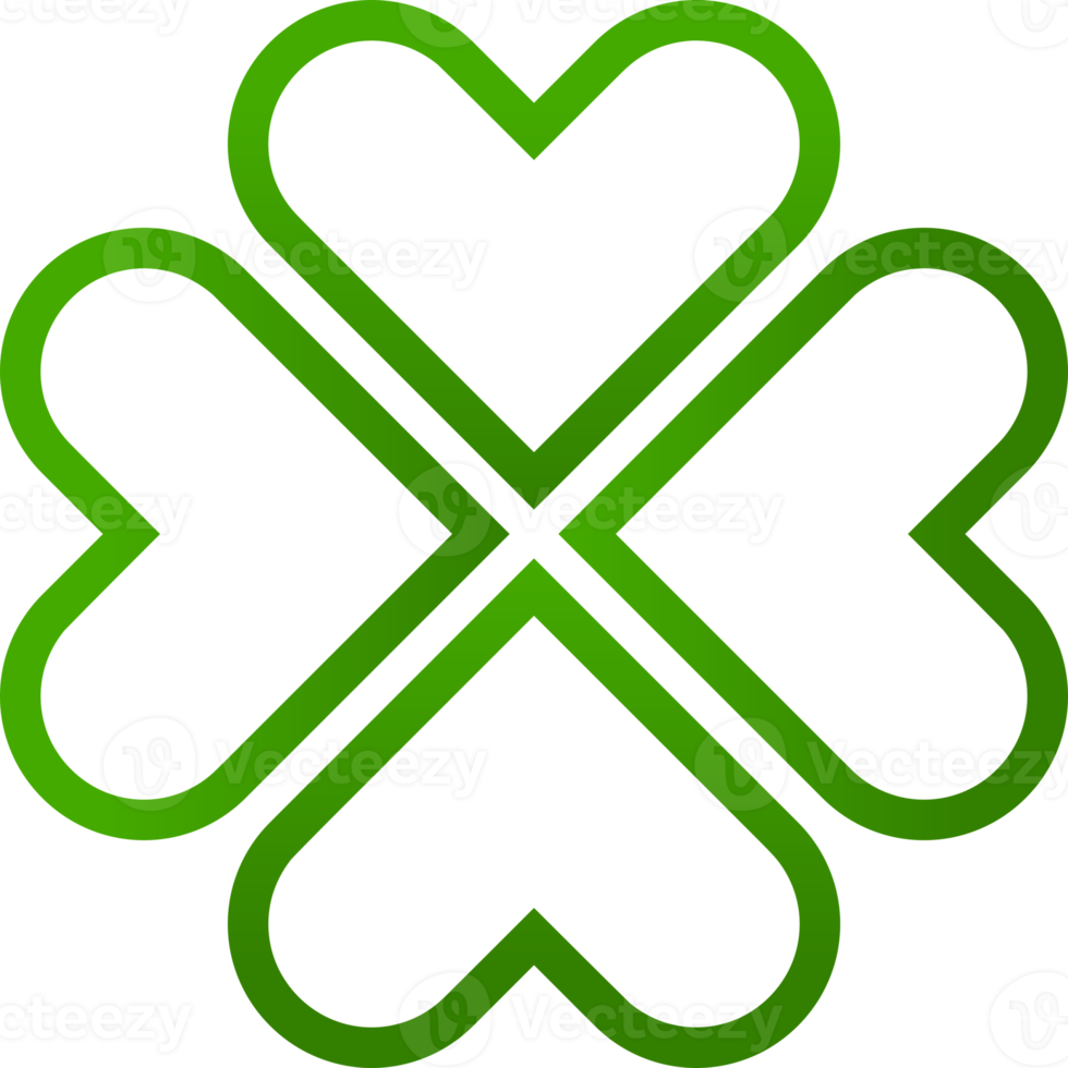 Green line four clover leave png