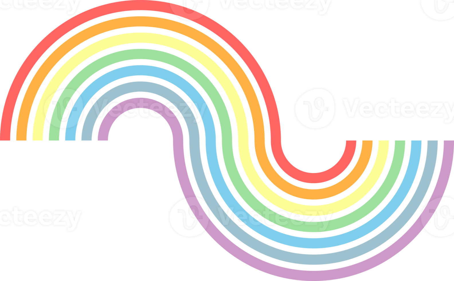 Curve line rainbow doodle icon png