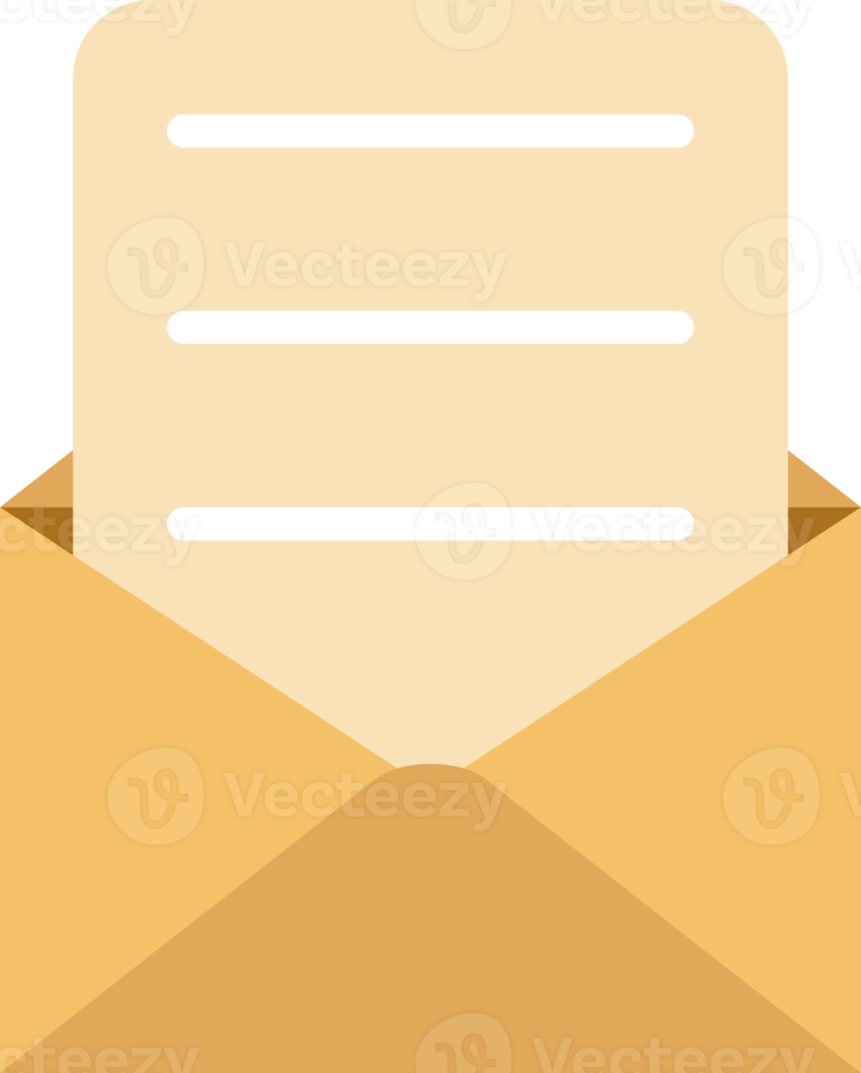 Brown paper envelope mail with paper note png
