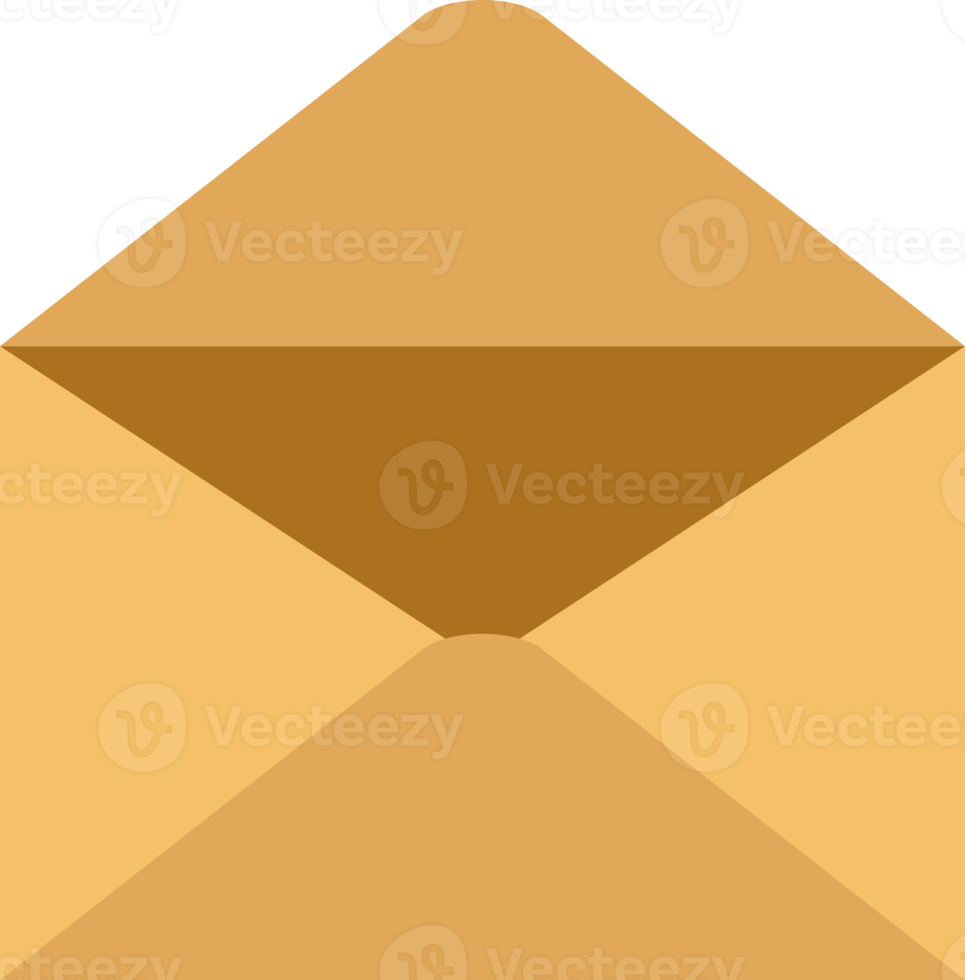 Brown open paper envelope mail png