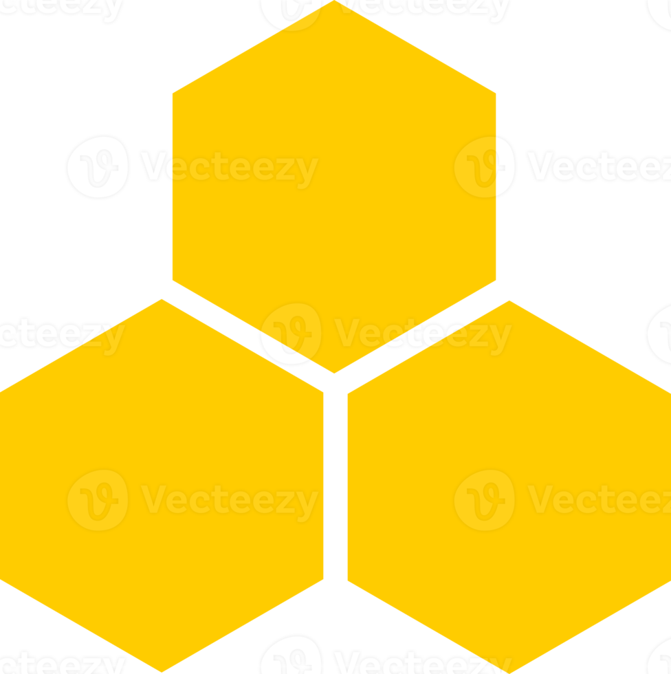 Yellow hexagon honeycomb bee png