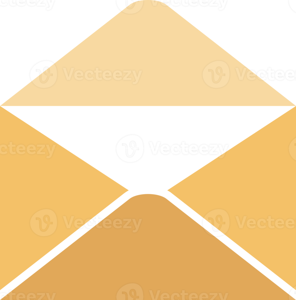 Brown open paper envelope mail icon png