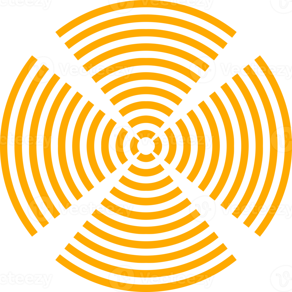 Yellow abstract line circle png