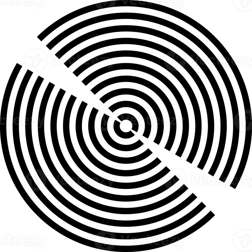 Black line circle abstract icon png