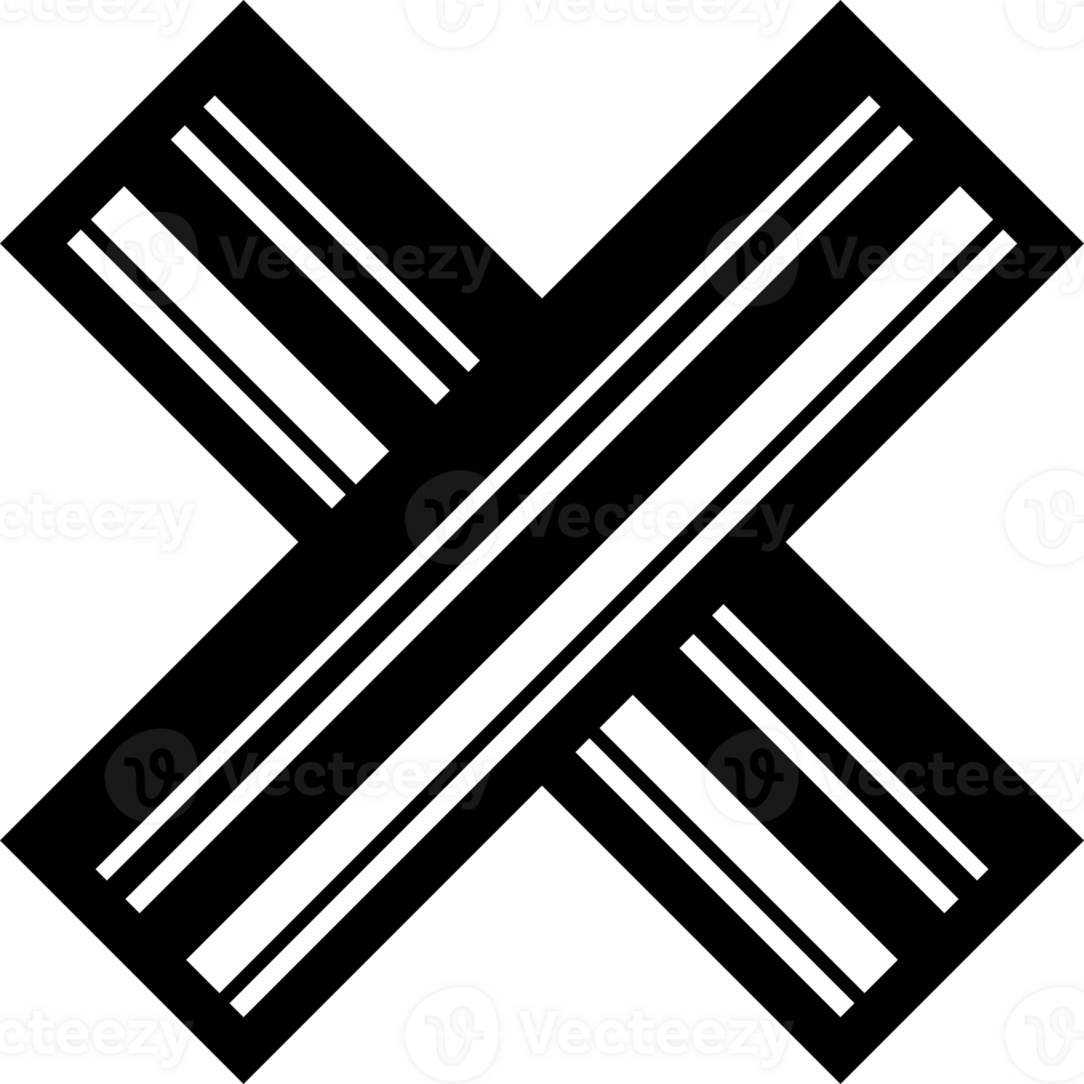 Black line cross wrong sign png