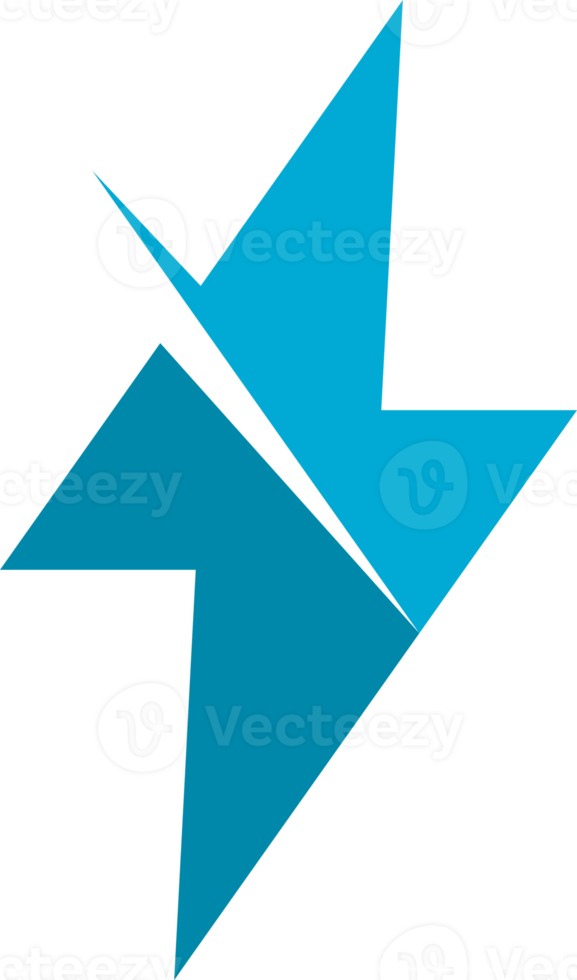 Blue thunder electric bolt icon png